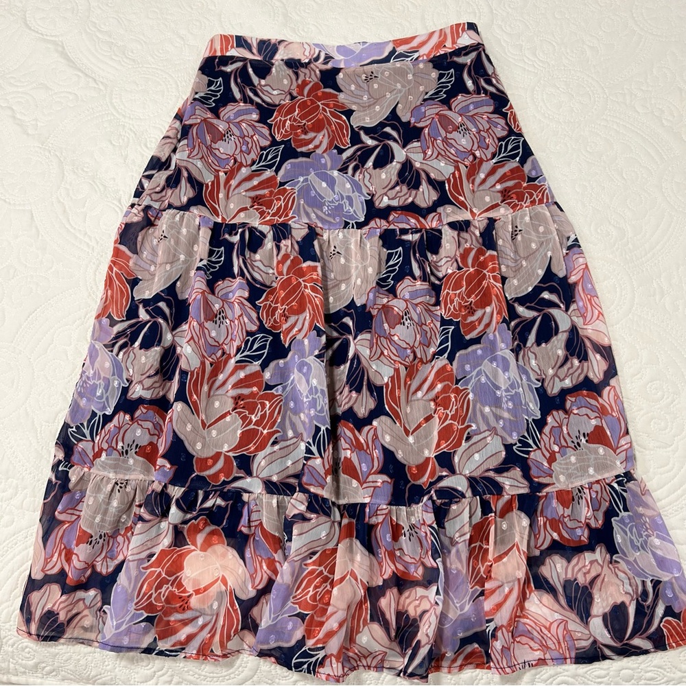 Lulu's “Floating Through Flowers” Multi Floral Skirt – SIZE Large 🌸 EUC